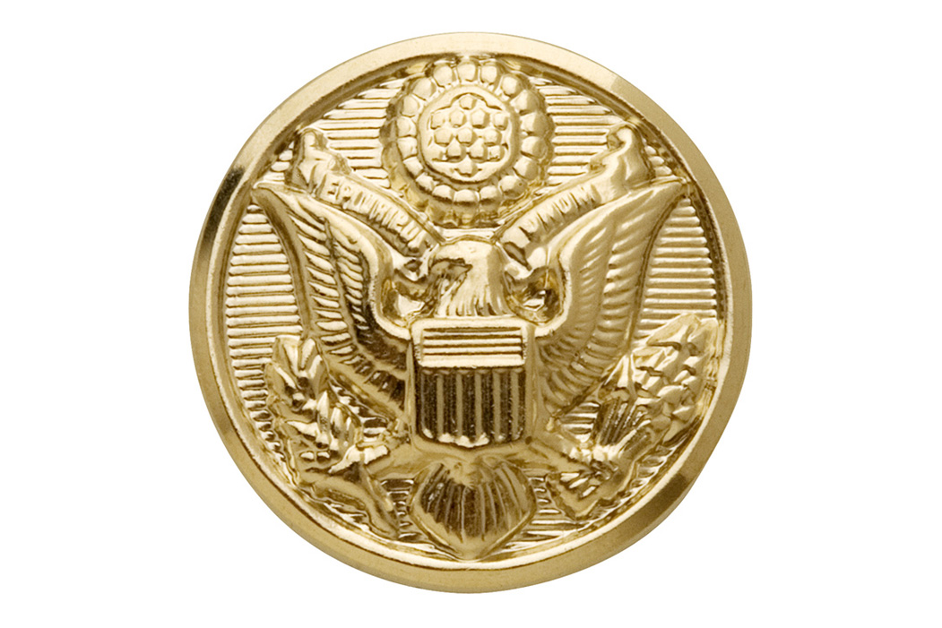 Army Gold Screwback Button