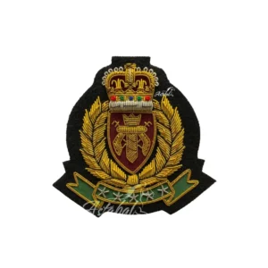 Hand Embroidered Vintage Bullion Wire Blazer Badge , Sew on backing, Pocket Size, Vintage Fashion Patch