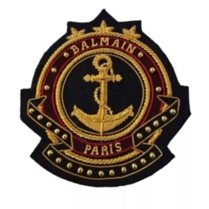 Royal Vintage Hand Embroidered Bullion Wire Blazer Badge, Sew on, Pocket Size, Lauren Family Patch