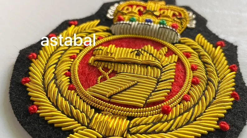 Vintage Horse Blazer Badge Bullion Wire Hand Embroidered Royal Blazer Patch , Sew on, Pocket size - Image 3