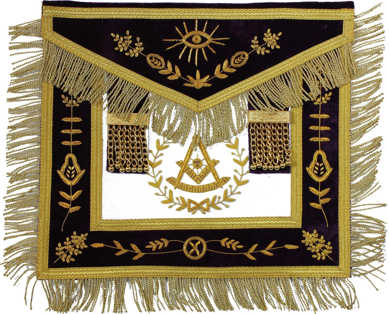 APRON MASONIC HAND EMBROIDERED GRAND LODGE PAST MASTER APRON PURPLE - Image 5