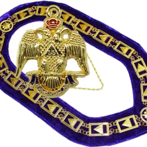 Masonic COLLAR Regalia 33RD Degree SCOTTISH RITE + PENDANT DMR-1000GP+DMP3300