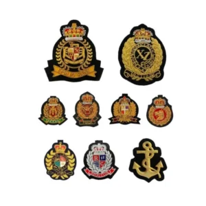 Custom made Vintage Hand Embroidered Bullion Wire Blazer Badge, Sew on, Pocket Size, Lauren Family Patch, Royal Blazer Patch, polo crest