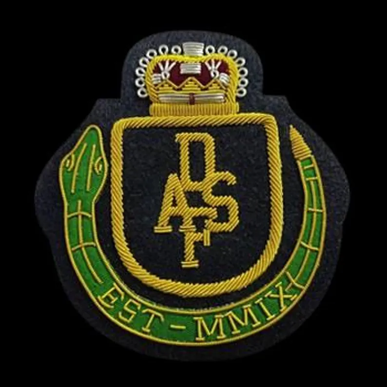 Vintage Blazer Badge Bullion Wire Hand Embroidered Royal Blazer Patch , Sew on, Pocket size - Image 2