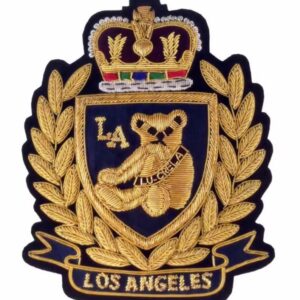 Los Angeles Vintage Hand Embroidered Bullion Wire Blazer Badge, Sew on, Pocket Size, for coat jeans etc