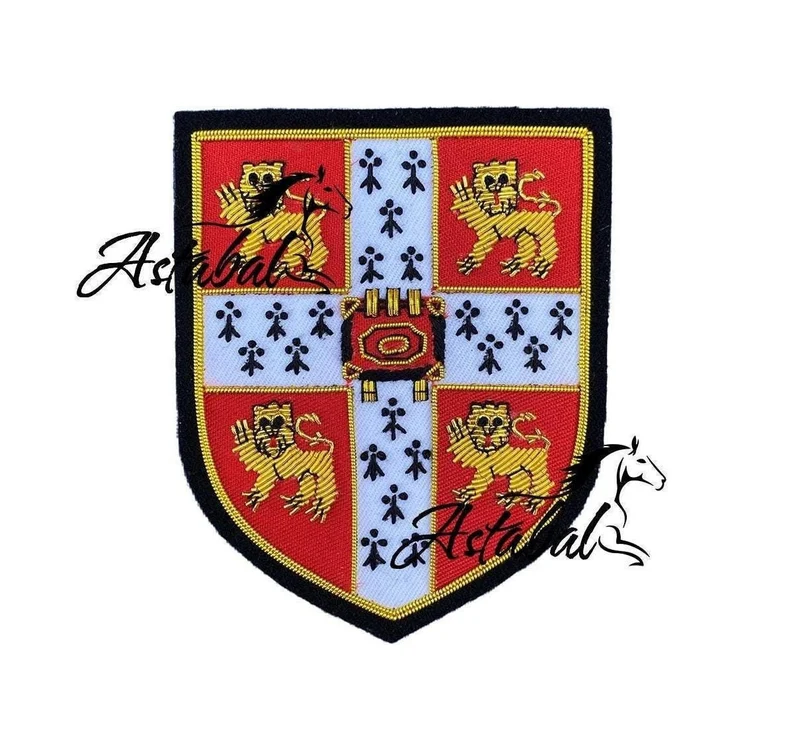 University of Cambridge Blazer Badge Bullion Wire Hand Embroidered Royal Blazer Patch , Sew on, Pocket size