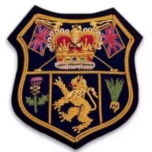 Lion And Crown Vintage Hand Embroidered Bullion Wire Blazer Badge, Sew on, Pocket Size