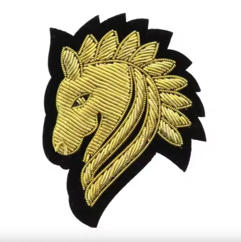 Horse Blazer Badge Bullion Wire Hand Embroidered Royal Blazer Patch , Sew on, Pocket sizeOption Available Fast Shippingd Option Available Fast Shipping - Image 2