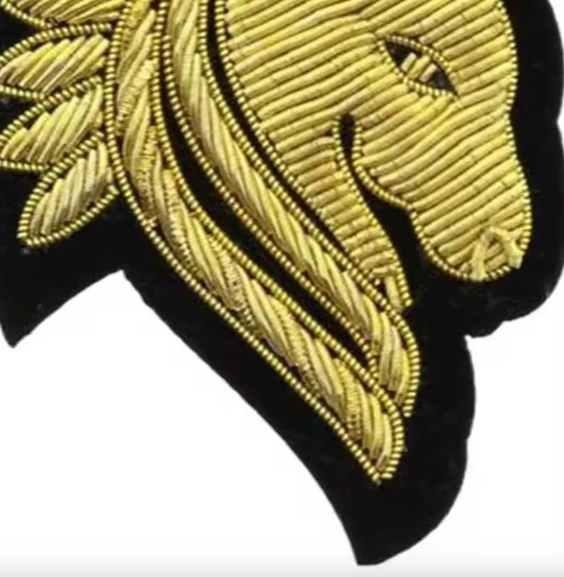 Horse Blazer Badge Bullion Wire Hand Embroidered Royal Blazer Patch , Sew on, Pocket sizeOption Available Fast Shippingd Option Available Fast Shipping