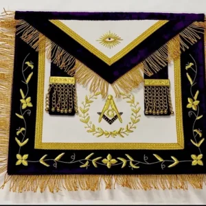 MASONIC GRAND LODGE MASTER MASON 100% LAMBSKIN APRON WITH CHAIN COLLAR HAND MADE