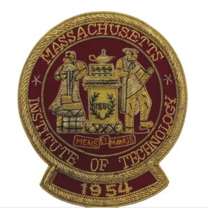 MASSACHUSETTS Vintage Hand Embroidered Bullion Wire Blazer Badge , PinsAttachment backing, Pocket Size, Vintage Fashion Patch