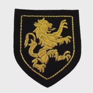 Hand Embroidered Vintage Bullion Wire Blazer Badge , Sew on backing, Pocket Size, Vintage Fashion Patch