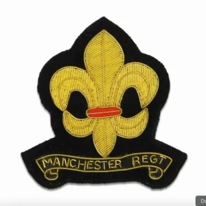 Manchester Regiment Blazer Badge –Handcrafted Bullion Wire Embroidered Insignia, Royal Blazer Patch , Sew on