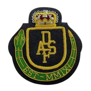 Vintage Blazer Badge Bullion Wire Hand Embroidered Royal Blazer Patch , Sew on, Pocket size