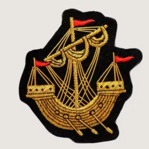 Lymphoid Blazer Badge Bullion Wire Hand Embroidered Royal Blazer Patch , Sew on, Pocket size, lymphad patch