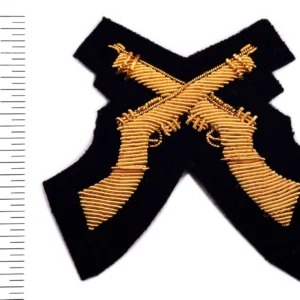 Crossed Rifle SSA Gold Wire Embroidered Badge for Mess Dress
