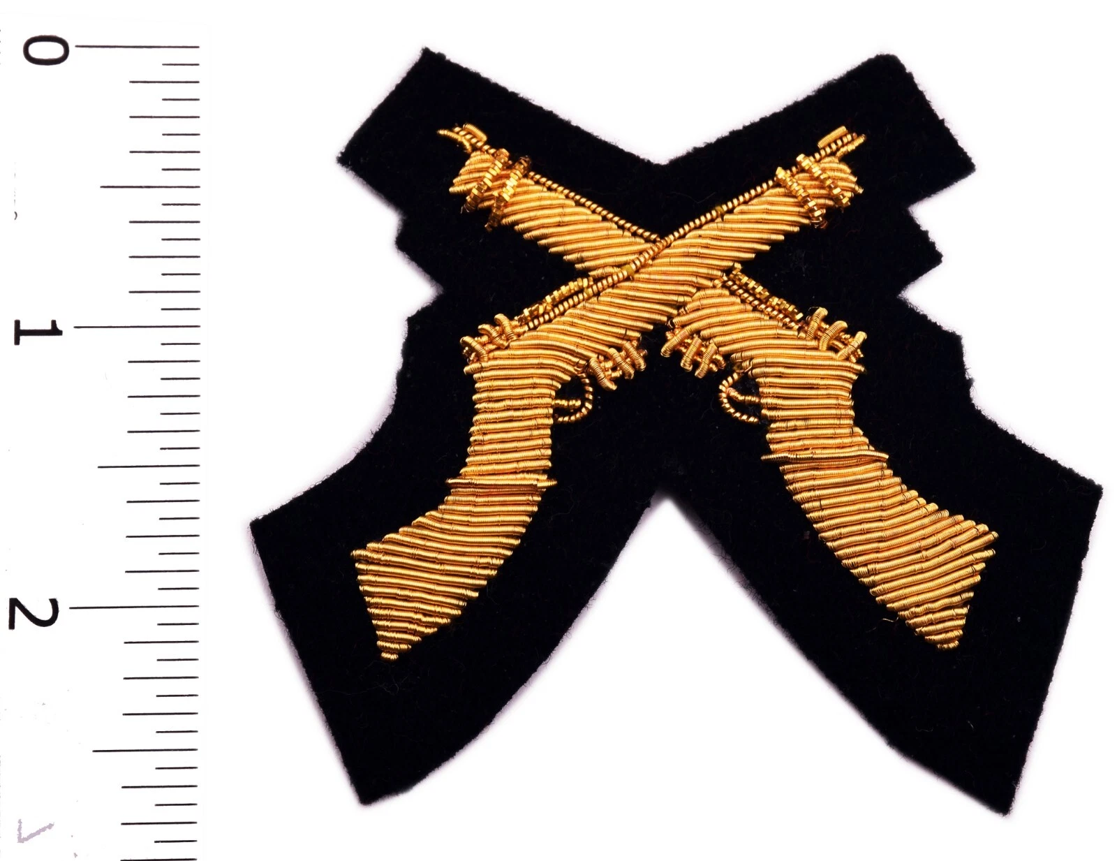 Crossed Rifle SSA Gold Wire Embroidered Badge for Mess Dress