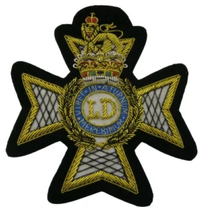 Light Dragoons Wire Embroidered Bullion Blazer Badge