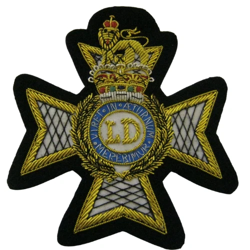Light Dragoons Wire Embroidered Bullion Blazer Badge