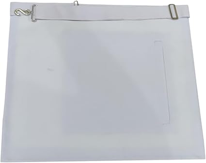 White machine embroidered faux leather masonic master mason apron - Image 4