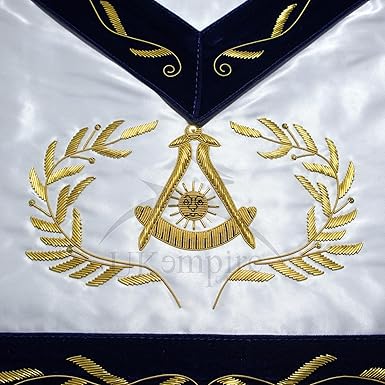 limited Premium Masonic Past Master Apron Blue Lodge – Lambskin Leather (Hand Embroidered) - Image 4