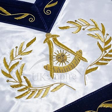 limited Premium Masonic Past Master Apron Blue Lodge – Lambskin Leather (Hand Embroidered) - Image 3